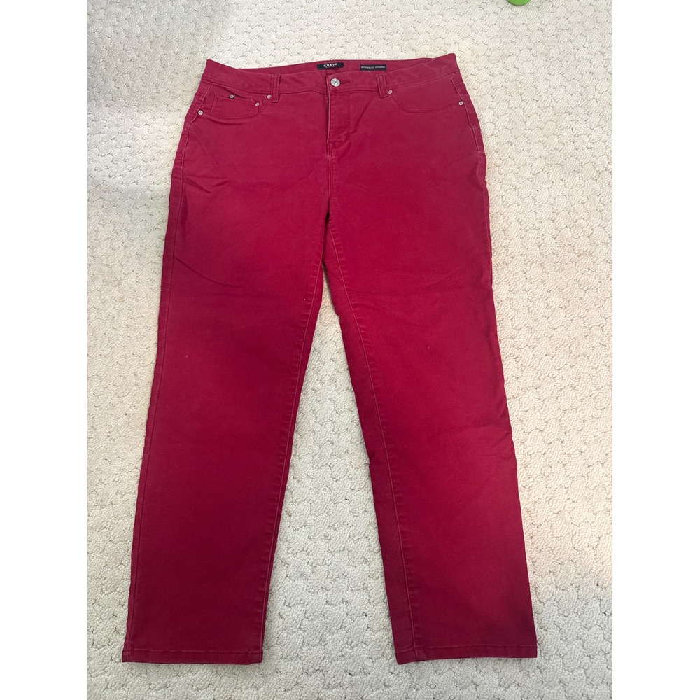 Curve Appeal Minimalist Jegging Wine Stretch Denim Pants Womens 16/33
